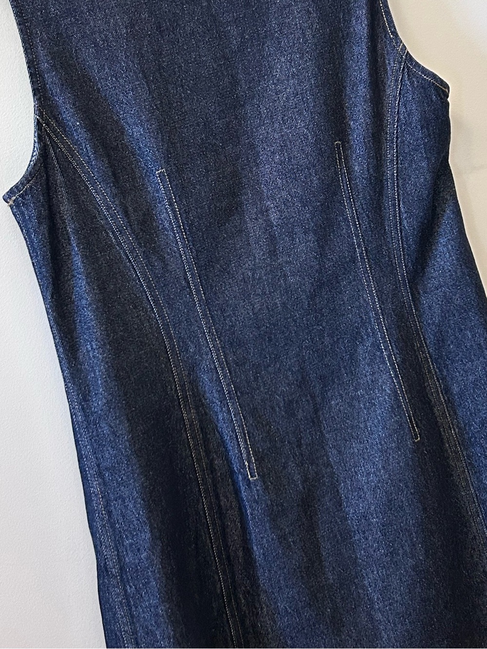 J.Crew Seamed Denim Mini Dress Tailored Sleeveless Snap Closure Women’s 8 - Picture 12 of 16